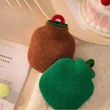 Wärmflasche, geeignet für Winterwärme, Plüsch-Wärmflasche mit heißer Kompresse, tragbarer Handwärmer für Studenten mit abnehmbarem und waschbarem Stoffbezug - Rot - Übersicht 2