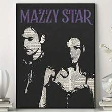 1 pièce Impression sur canevas de style Art déco du groupe Mazzy Star. Décoration murale moderne pour salon et chambre à coucher. Œuvre d'art d'intérieur sans cadre, orientation portrait, pour salle à manger et restaurants, thème personnes