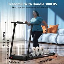 1PC Treadmill For Home, Treadmill With Handles, 3.0HP Portable Foldable Treadmills For Home,Walking Pad Treadmill With Handle Bar, Folding Compact Treadmill For Small Space,LED Dispay, 300LBS Capacity,Family Gift - 美規B型插(110-127V) - 查看 2