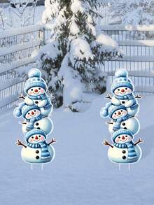 2 Stücke Schneemann Yard Schilder, Yard Willkommensplakette, aufrechte Yard Willkommensplakette, süße Schneemann Outdoor Yard Dekoration, Größe: 25*50cm, Kunststoffmaterial, geeignet für Feiertage, Neujahr, Winter, Outdoor Garten, Raseneingang Dekoration, Weihnachtsferien Dekoration, Outdoor Geschenk