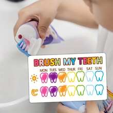 50 piezas Tarjetas de recompensa para cepillarme los dientes - Rastreador de hábitos de cepillo de dientes colorido para jóvenes, 5.08x8.89 cm, herramienta de cuidado dental motivacional con patrones claros, material de papel duradero