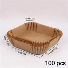SOKANY 50/100 piezas, Papel para freidora de aire, Forro desechable para freidora de aire, a prueba de aceite, antiadherente, fácil de limpiar, accesorios para freidora de aire, accesorios de cocina. Un forro de papel cuadrado adecuado para hornear, hornear y cocinar en microondas, utilizado para hoteles y fines comerciales.