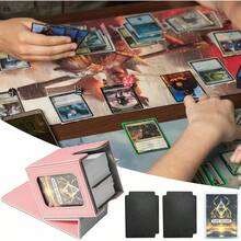 Magnetic Card Deck Box For TCG Storage, Holds 100 Double-Sleeved Cards - Pink & Gray - View 3