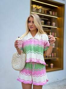 2-Piece Set, Premium Modal Knit, Missoni Summer 26, High Quality, Light And Fresh - 綠色 - 查看 1