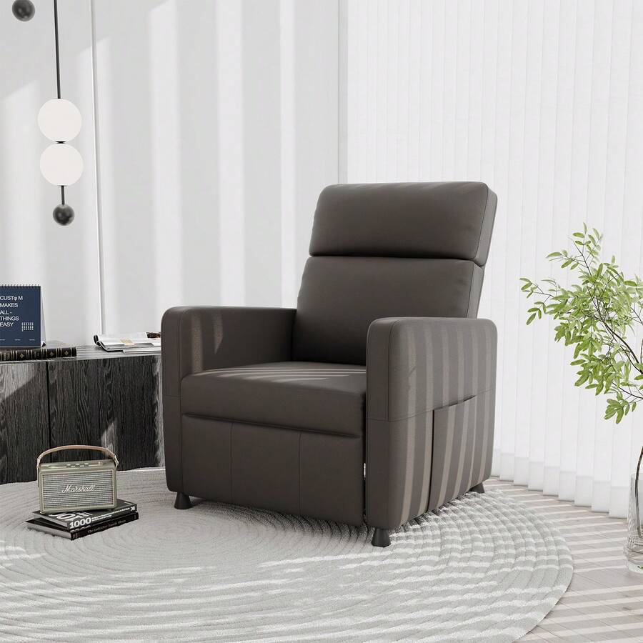 Devoko Single Armchair, Armchair With Reclining Function, Single Armchair With Adjustable Footrest And Backrest, Suitable For Living Room/Home Office, With Side Pockets - 查看 1