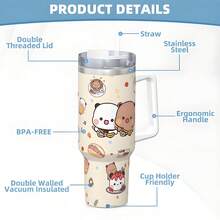 "Jeder Dudu braucht einen Bubu!" 1,2 l süße Thermotasse - Valentinstag/Muttertags Geschenk, Edelstahl Reisebecher mit Panda & Bär Aufdruck, hält Getränke heiß/eiskalt, doppelwandig Vakuum, auslaufsicher