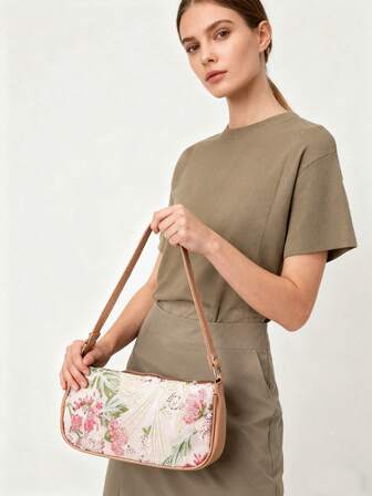 Sequin Embroidery Floral Baguette Bag Ladies Fashion All-Match Beaded Stitching Underarm Bag With Contrasting Color Embroidery Zipper Shoulder Bag Cut Randomly,For Women, Suitable For Party, Wedding, Prom, Perfect For Party Wedding Prom Dinner/Banquet, Matching With Holiday Party Dress Evening Dress & Sequin Dress(Pattern Random)