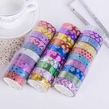 20 cuộn nhãn dán trang trí lấp lánh màu vàng, băng dính chống thấm nước, băng dính lấp lánh nhỏ, băng dính chống thấm nước và băng dính trang trí thủ công nhiều màu sắc tự làm, băng dính trang trí lấp lánh nghệ thuật, thích hợp để gói quà, làm đồ thủ công và trang trí thủ công. - Nhiều màu - Xem 10