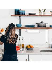 Portarrollos de Papel de Cocina, Acero Inoxidable Soporte para Papel de Baño, Soporte para Toallas de Papel, Taladrado y Autoadhesivo (Plata) - Plateado - Ver 5