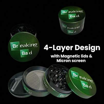 2英寸绿色香草研磨机盐粉碎机香草芽香料研磨器杵臼烟草便携式4节手动锌合金烟草生草研磨机香烟吸烟配件礼物