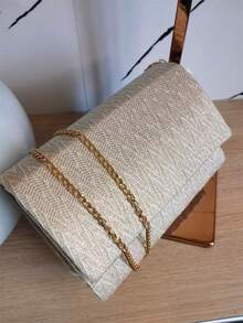 Juzia Bolsas Bolsa de jantar texturizada com brilho alça transversal - Dourado - Visão 3