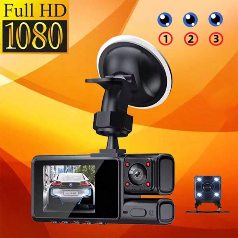 High-Definition 1080P Car Dashboard Camera, Optional 32G Memory Card, WDR Technology, High-Definition Night Vision, Loop Recording, G Sensor Collision Lock, Suitable For Cars, Pickups, Sedans, Etc., A Must-Have Car Recorder For Driving. - Black - View 1