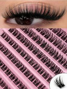 Rikuaild 120PCS D Curl Cluster Lashes Volume Crossed Lashes Natural Look 8-16MM DIY False Lashes Fluffy Soft Eyelashes Extension Lash Clusters, Eyelash Clusters, Individual Eyelashes, Lashes, Fake Lashes. !! !Random Style.