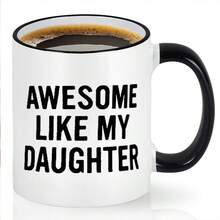 Awesome Like My Daughter Mug, Dad And Mom Gifts Ceramic Coffee Cup, Birthday Gift For Mom And Dad From Daughter, Gifts For Parents, Funny Parents Coffee Tea Mugs 11 Oz