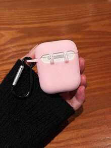 Candy Color Soft Silicone Case For AirPods, Cute Skin-Friendly Full Protection Earcup & Headband Cover Set NRST - 粉色 - 查看 4