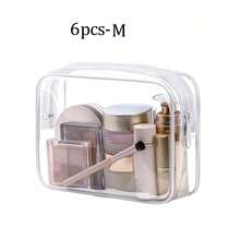 12pcs Transparent PVC Zipper Makeup Bags - High Quality Cosmetic And Toiletry Storage Pouches, Ideal For Travel, Bathroom And Holiday Essentials. Bathroom Accessories, Makeup Bag, Cosmetic Bag, Travel Essential, Large Capacity, Big Makeup Bag, Christmas Gift, Storage Bag, Travel, Women's Gift, Women's Travel Essential, Storage Bag, Clutch/Small Handbag, Cosmetic Storage Bag