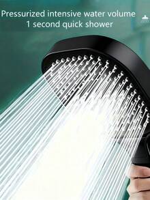 3件套高压方形手持花洒（带过滤器）、壁挂式塑料按摩花洒、节水雨淋花洒、3种模式和可调节喷嘴按钮、防堵塞喷嘴、节水方形设计、现代简约风格 - 黑色 - 查看 5