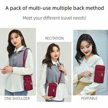 Bolsa de monederos para telfono celular, impermeable, bandolera para telfono celular con correa para el hombro - Borgoña - Ver 4