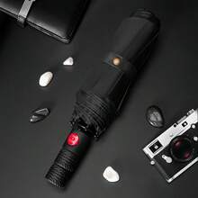 Guarda-chuva de Viagem à Prova de Vento, Estrutura de Fibra de Vidro Resistente, Guarda-chuva de Abertura e Fechamento com Um Botão Vermelho, Guarda-chuva à Prova de Chuva e Vento, Guarda-chuva Automático Portátil para Homens