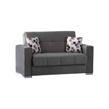 Dmora Anikide - Divano Letto 2 Posti, 85x160 cm Nero, Contenitore