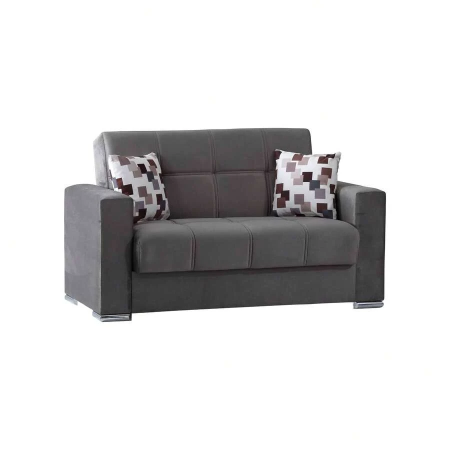 Dmora Anikide - Divano Letto 2 Posti, 85x160 cm Nero, Contenitore