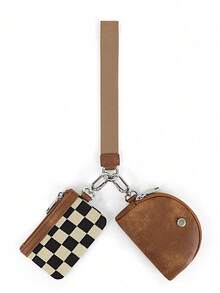 1pc Multifunctional Fashion Women's Wrist Bag Portable Malist Card Holder Cow Pattern PU Material For Women Wallet Mini Wallet Purse Wallet Wallet Keychain Coin Wallet - Multicolor - View 4