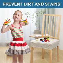 4pcs Plaid Textured Waterproof Dining Chair Seat Covers Removable Anti-Slip Slipcovers Universal For Kitchen Chairs