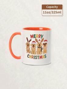 1pc 11 Ounce Ceramic Cup - A Mug With A Merry Christmas Golden Retriever, The Perfect Cup For Coffee Lovers, And An Ideal Holiday Gift For Thanksgiving, Birthdays, Or Christmas Parties. Multi Functional Tea Cups For Hot And Cold Drinks, Wedding Or Valentine's Day Gifts, Cute Winter Beverage Containers, Fun Household Kitchen Items - Christmas Decorations, Cute Dogs Wearing Christmas Hats! " - Multicolor - View 17