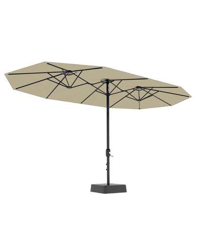 Outdoor Double-Sided Umbrella, 15 FT Large Patio Umbrellas Rectangle Market Umbrella With Base For Poolside Lawn Backyard