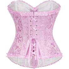 Women's Waist Cincher Bustier Boned Corset With  Design In 2025 - Light Purple - View 3