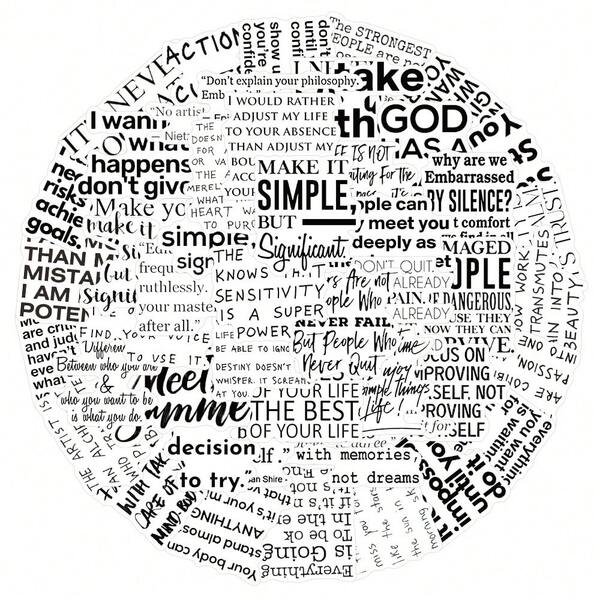 50pcs Motivational Quotes Stickers - Inspirational Phrases For Notebooks, Water Bottles, Skateboards - Unique Gifts, Party & Home Decor - Self-Adhesive, Mixed Colors, Cartoon Designs, Personalize Items | Cartoon Style Stickers | Self-Adhesive Stickers