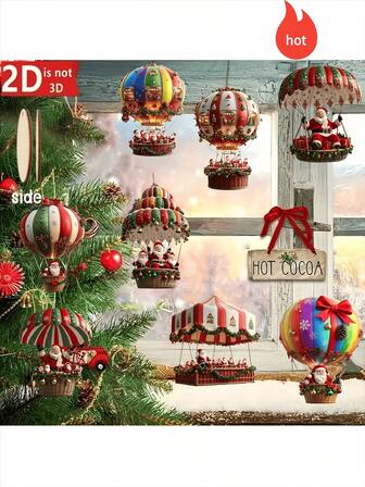 10pcs/20pcs/30pcs Santa Claus Parachute Handmade Wooden Christmas Ornaments, Christmas Gifts, Suitable For Christmas Tree Decorations, Christmas Party Decorations, Holiday Decorations, Home Decor, Garden Decor, Winter Decor, Theme Decor, Birthday Decor, Wedding Decor, Anniversary Decor, And Any Occasion. Give To Your Family, Friends, Partner, Colleagues, Kids And Students, They Will Feel Happy And Warm To Receive The Gifts!