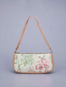 亮片刺绣花卉法棍包女士时尚百搭串珠缝线腋下包搭配撞色刺绣拉链单肩包随机剪裁，适合女士，适合派对、婚礼、舞会，非常适合派对婚礼舞会晚宴/宴会，搭配节日派对礼服晚礼服和亮片礼服（图案随机） - 彩色 - 查看 9