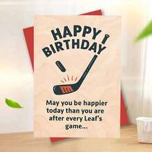Une carte d'anniversaire humoristique pour les fans des Maple Leafs, parfaite comme cadeau unique pour les amis et la famille qui aiment les sports. Célébrez avec une touche d'humour inspirée des matchs des Leafs
