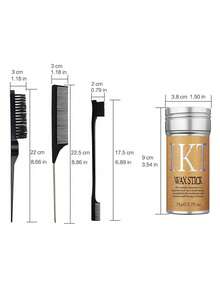 ikt 髮蠟棒套裝，潔淨控制髮絲，修飾飛散毛髮的髮型梳，適用於噴髮及假髮，無油順滑的男女髮型產品