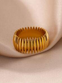 1 Pc Fashion Bullet Rings For Women Men Gold Color Stainless Steel Geometric Rings Hip Hop Party Jewelry Best Friend Gifts - Multicolor - View 9