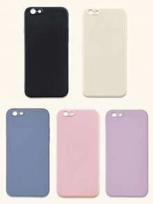 可爱简约纯色多巴胺色手机壳5件套，简约纯色手机壳，镜头保护壳，兼容和Galaxy手机，手机壳，Galaxy系列手机壳，兼容 17 Pro Max，保护套，可爱手机壳，11、13、14、15、16等手机型号，春季礼物，国际版，非国内版 - 彩色 - 查看 35