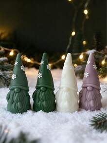 Molde de vela con diseño de copo de nieve y gnomo, molde de silicona resistente al calor para Navidad, flexible y fácil de limpiar, apto para velas aromáticas DIY, piedras de aroma, moldeado de resina y talla grande, multiusos para decoración navideña, meditación y ambiente del hogar, decoración del hogar, decoraciones navideñas, decoración de habitaciones, regalos de Navidad