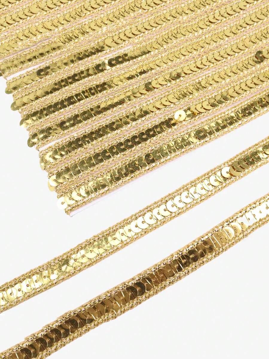 1/2 piezas Cinta de trenza con lentejuelas, cinta de trenza, cinta plana inelástica con brillo para costura, manualidades, envoltura de regalos, decoración del hogar y bodas, Halloween, San Valentín, Navidad, Acción de Gracias, para disfraces de muñecas