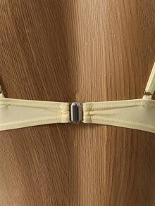 Bellisia Solid Color Bikini Set With Underwire, Shirred, Soft Cup, Suitable For Beach Vacation For Summer