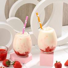 100 6x197mm Mixed Color White Polka Dot Disposable Paper Straws, Thick And Odorless, Suitable For Festivals/Parties/Gatherings/Weddings/Birthday Parties, And Can Also Be Used To Make Handmade Works For Children/Students