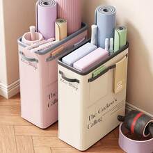 1pc Yoga Storage Basket, Durable Foldable, Universal Fit, Soft Fabric Organizer For Fitness Equipment And Home Use, Exercise Accessory Holder, Smooth Texture, Uncharged, No Battery Required, Multipurpose Organizer For Home Gym Accessories