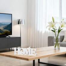 1pc Plastic White Butterfly "HOME" Letter Decor, Indoor Tabletop Cozy Decorative Letter Sign, Suitable For Home, Wedding, Anniversary, Party Decoration