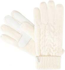 Isotoner SmarTouch Solid Triple Knit de la mujer Guante con palma Parches - Marfil - Ver 11