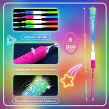 6/12/24/48pcs Fiber Optic Glow Sticks, LED Light Up Sticks, Glow Party Supplies, Glow Party Favors, Fiber Optic Lights, Neon Flashing Glow Sticks, Suitable For Neon Party Decor, Christmas - Colored Light - View 9