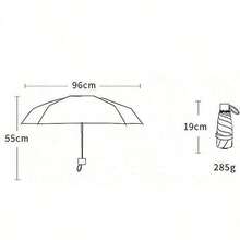 1pc 6-Rib Compact Folding Umbrella, UV Protection Sun Umbrella, Lightweight & Windproof, Suitable For Spring, Summer, Autumn & Winter, Convenient Foldable Parasol For Women, Minimalist Design, Outdoor Sun Shade, Reversible Black Coating & Floral Print, Dual Use Umbrella,Spring Summer Picks,Brides Maid Gifts,Room,Bedroom Decor,Beach,Travel,For Men,For Women,Vacation,Cute Stuff - Small Yellow Flower 50% Off - View 4