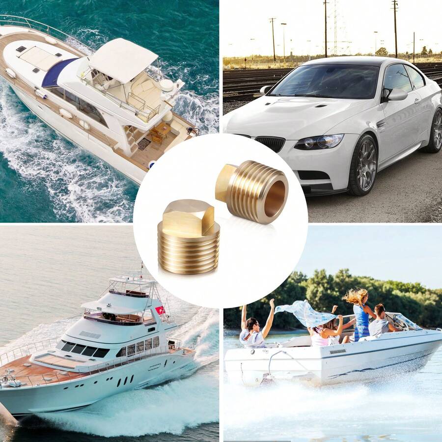 2pcs Brass Boat Drain Plug, 1/2inch NPT Boat Drain Plug Garboard Drain Plug Solid Brass Boat Drain Plug Kit For Boat Hull Bayliner Four Winns Glastron Larson Sea Ray Starcraft