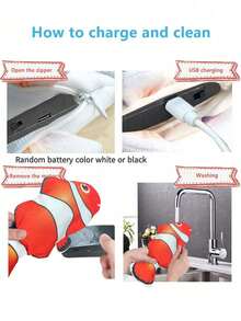 1 Peça Brinquedo de Peixe Mole Elétrico para Gatos, Brinquedo de Gato Tocirelo Prático e Versátil Peixe Mole com Catnip, Brinquedo de Gato em Movimento Interativo para Gatos Internos, Brinquedo de Cachorro Mole Chutador para Filhotes, Peixe de Pelúcia Realista Elétrico Oscilante de 28cm para Exercício de Gatos