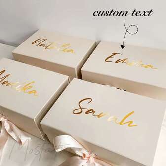 1pc Customized Gift Box With Bow Design, Personalized Packaging, Suitable For Birthday/Holiday Gifts, Gifts For Her, Wedding Souvenirs, Gifts For Family And Friends, Magnetic Gift Box, Customized Gift Box, Christmas Gift Box