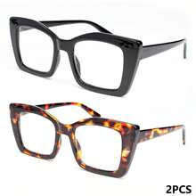 2pcs Vintage Floral Design Women's Reading Glasses, Large Frame, Comfortable Spring Hinges, Minimalist Patterns, Suitable For Reading, Parties, Daily Wear - Black + Brown Bean Curd - View 16